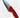 Chef knife with a red handle on a white background